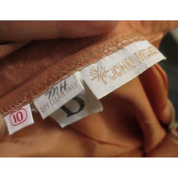 Vintage Womens Pants 10 27x30 John Meyer 1960's Shiny Pleated Salmon Pink - Picture 5 of 6